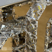 Lustre LED avec cristal JEREMIAH 48W, 2 Carrés, Lumière Froid/Chaude/Neutre, Dimmable, Chrome Brillant