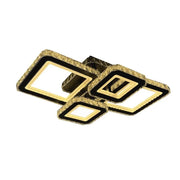 Lustre LED avec télécommande et cristal BLAKELY RGB 154W, 4 Carrés, Lumière Froid/Chaud/Neutre, Dimmable, Noir