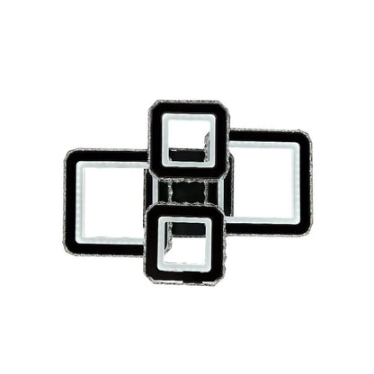 Lustre LED avec télécommande et cristal BLAKELY RGB 154W, 4 Carrés, Lumière Froid/Chaud/Neutre, Dimmable, Noir