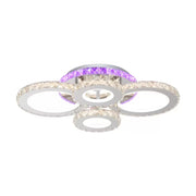 Lustre LED avec télécommande et cristal NOVA ROTONDA RGB 82W, 4 Cercles, Lumière Froide/Chaude/Neutre, Dimmable