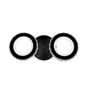 Lustre LED avec télécommande et cristal NOVA ROTONDA 29W, 2 Cercles, Lumière Froide/Chaude/Neutre, Dimmable, Noir