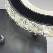 Lustre LED avec télécommande et cristal NOVA ROTONDA RGB 145W, 6 Cercles, Lumière Froide/Chaude/Neutre, Dimmable, Noir