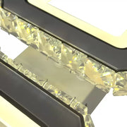 Lustre LED avec télécommande et cristal QUADRIS 41W, 2 Carrés, Lumière Froide/Chaude/Neutre, Dimmable, Blanc