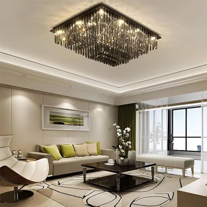 Lustre LED en cristal 57W, Xanthi, Argent