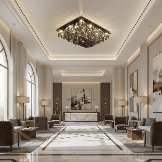 Lustre en cristal, Brady, 14xE14, rectangulaire, lustres en cristal gris Default Title Alessandro Design