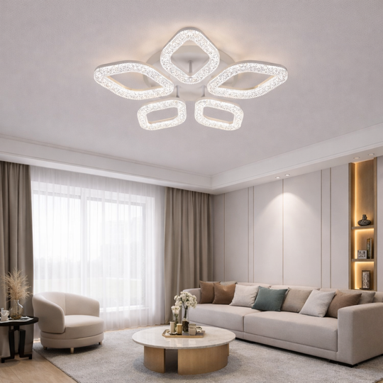 Lustre LED avec télécommande, 67 W, lumière froide/chaude/neutre, variable, lustres LED dorés avec télécommande Titre par défaut Alessandro Design