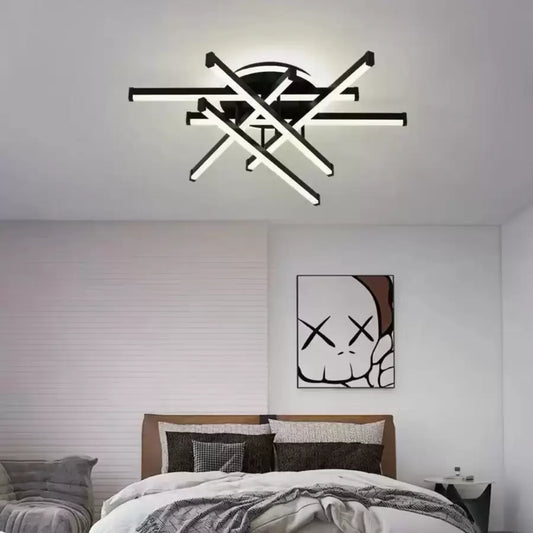 Lustre LED avec télécommande FILO 188W, 6 éléments, Linéaire, Lumière Froide/Chaude/Neutre, Dimmable, Noir