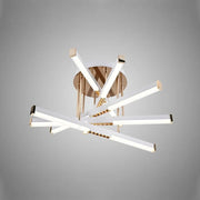 Lustre LED avec télécommande CORA 120W, 5 éléments, Linéaire, Lumière Froide/Chaude/Neutre, Gradable, Or Brillant