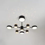 Lustre LED avec télécommande NOVA 87W, 8 éléments, Lumière Froide/Chaude/Neutre, Dimmable, Noir
