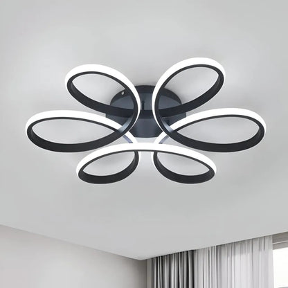 Lustre LED avec télécommande HELIX 63W, Lumière Froide/Chaude/Neutre, Dimmable, Noir