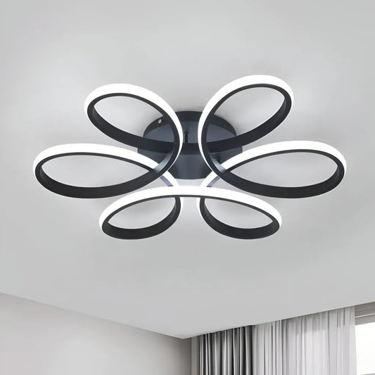 Lustre LED avec télécommande HELIX 63W, Lumière Froide/Chaude/Neutre, Dimmable, Noir
