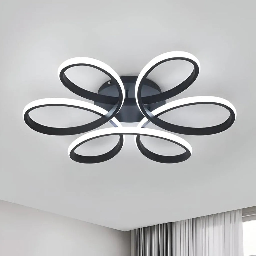 Lustre LED avec télécommande HELIX 63W, Lumière Froide/Chaude/Neutre, Dimmable, Noir