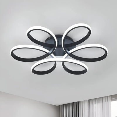 Lustre LED avec télécommande HELIX 63W, Lumière Froide/Chaude/Neutre, Dimmable, Noir