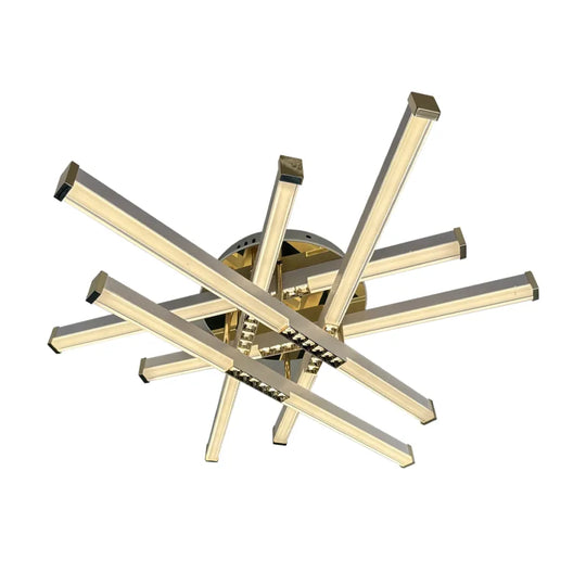 Lustre LED avec télécommande MAKOTO 144W, 6 éléments, lumière linéaire, froide/chaude/neutre, variable, lustres LED blanc doré avec télécommande Titre par défaut Alessandro Design