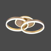 Lustre LED avec télécommande RINOVA 41W, 2 Cercles, Lumière Froide/Chaude/Neutre, Dimmable, Doré