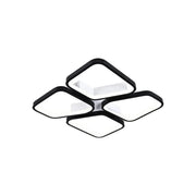 Lustre LED avec télécommande DAIKI 69W, 4 Carrés, Lumière Froid/Chaud/Neutre, Dimmable, Noir