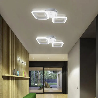 Lustre LED ERIKA 11W, 2 Carrés, Lumière Neutre, Blanc