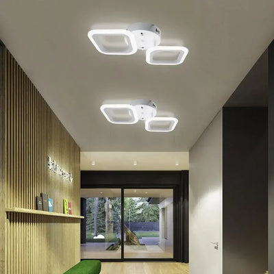Lustre LED ERIKA 11W, 2 Carrés, Lumière Neutre, Blanc