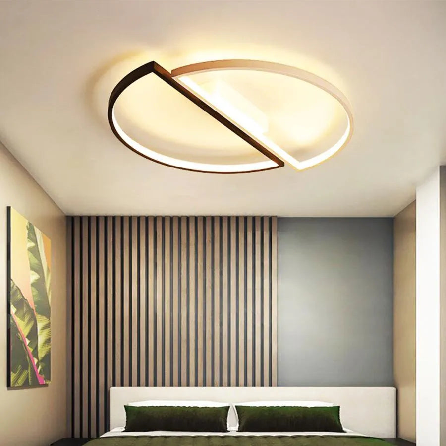 Lustre LED avec télécommande VECTOR ARCUS 52W, 2 Éléments, Lumière Froide/Chaude/Neutre, Dimmable, Noir Blanc