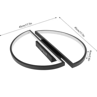Lustre LED avec télécommande VECTOR ARCUS 52W, 2 Éléments, Lumière Froide/Chaude/Neutre, Dimmable, Noir