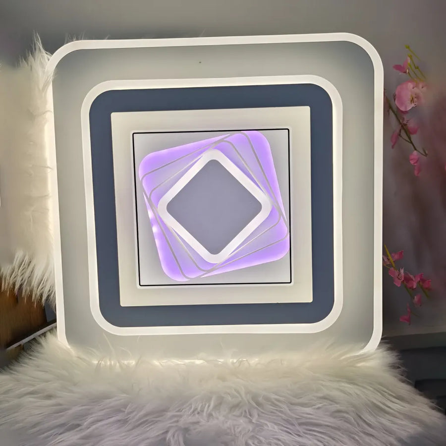 Lustre LED DOLIA, 70W, Diamètre 49cm, Lumière Froide/Chaude/Neutre, Blanc