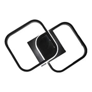 VERTEX Matrix LED Lustre Chevauchement Losanges, Cadres Métalliques, 24W, 2 Losanges, Lumière Froid/Chaud/Neutre 3000K/4000K/6000K, Noir, Métal et Silicium