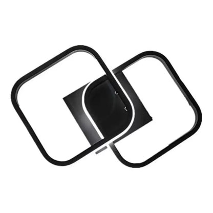 VERTEX Matrix LED Lustre Chevauchement Losanges, Cadres Métalliques, 24W, 2 Losanges, Lumière Froid/Chaud/Neutre 3000K/4000K/6000K, Noir, Métal et Silicium