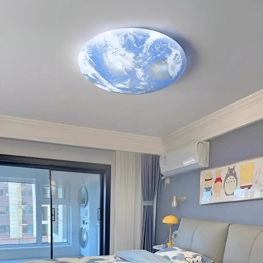 Lustre LED EARTH 41W, Diamètre 35cm, Lumière Froide/Chaude/Neutre, Bleu