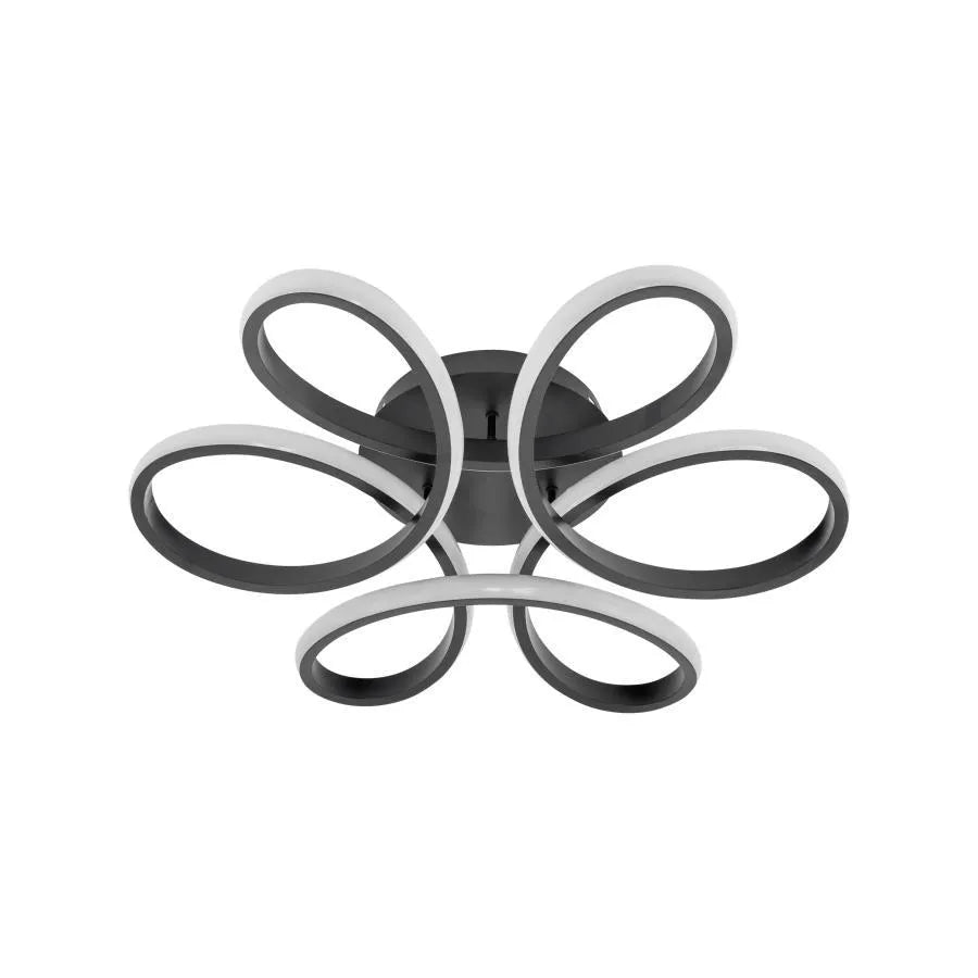 Lustre LED avec télécommande ELON 120W, Ondulé, Lumière Froide/Chaude/Neutre, Dimmable, Noir