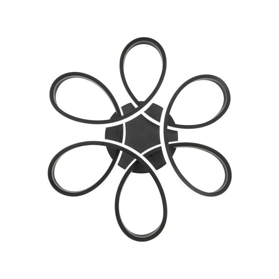 Lustre LED avec télécommande ELON 120W, Ondulé, Lumière Froide/Chaude/Neutre, Dimmable, Noir