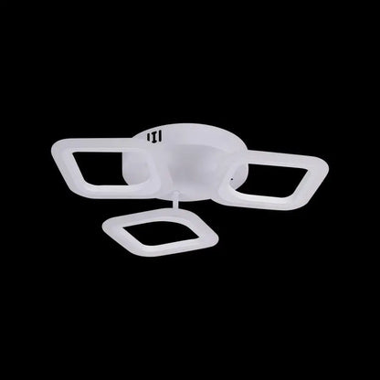 Lustre LED ERIKA 20W, 3 carrés, lumière neutre 4000k, blanc, métal et acrylique