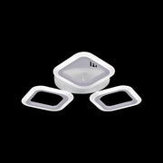 Lustre LED ERIKA 20W, 3 carrés, lumière neutre 4000k, blanc, métal et acrylique