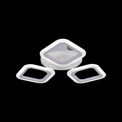 Lustre LED ERIKA 20W, 3 carrés, lumière neutre 4000k, blanc, métal et acrylique