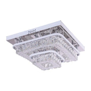 Lustre LED avec télécommande et cristal ETAN 66W, Lumière Froide/Chaude/Neutre, Dimmable, Chrome Brillant