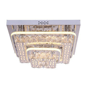 Lustre LED avec télécommande et cristal ETAN 66W, Lumière Froide/Chaude/Neutre, Dimmable, Chrome Brillant