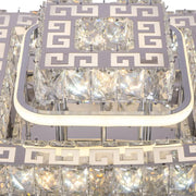 Lustre LED avec télécommande et cristal ETAN 66W, Lumière Froide/Chaude/Neutre, Dimmable, Chrome Brillant