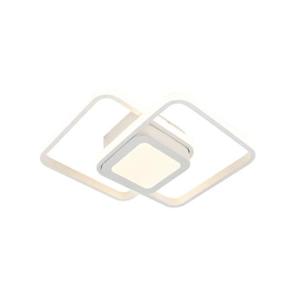 Lustre LED DUOFORM 21W, 3 Carrés, Lumière Froid/Chaud/Neutre, Blanc