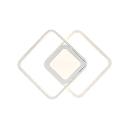 Lustre LED DUOFORM 21W, 3 Carrés, Lumière Froid/Chaud/Neutre, Blanc