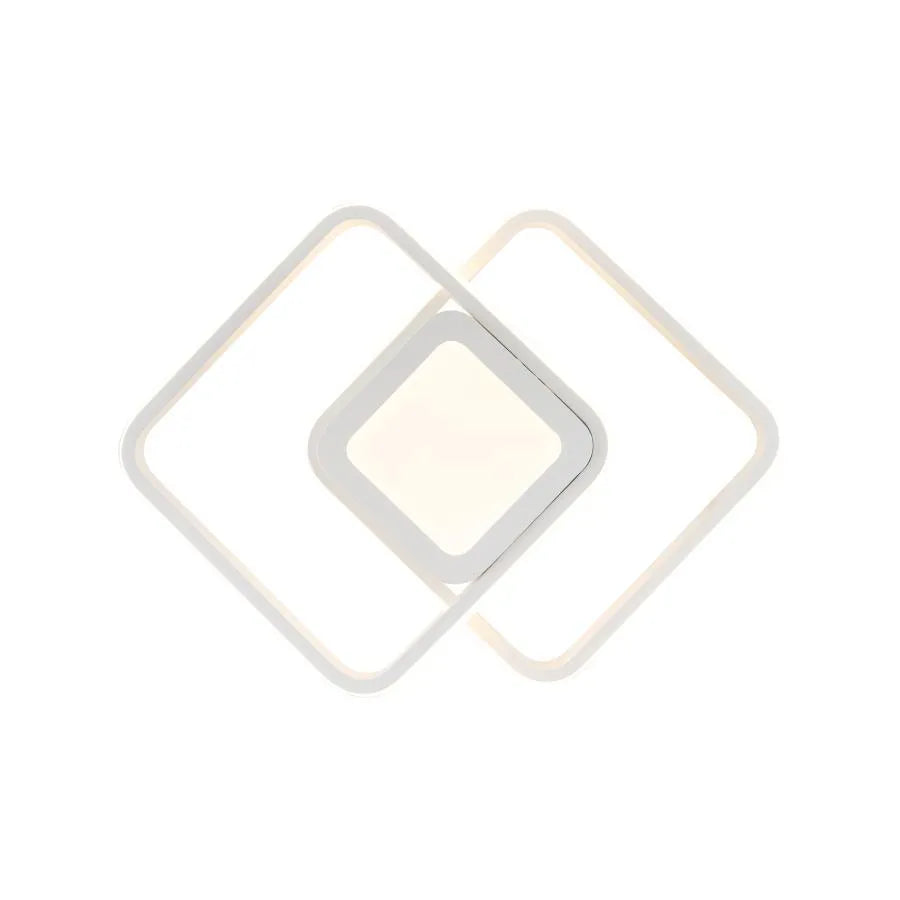 Lustre LED DUOFORM 21W, 3 Carrés, Lumière Froid/Chaud/Neutre, Blanc