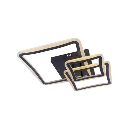 Lustre LED avec télécommande FARYDA 120W, 3 Carrés, Lumière Froide/Chaude/Neutre, Dimmable, Noir