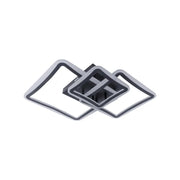 Lustre LED avec télécommande FARYDA 120W, 3 Carrés, Lumière Froide/Chaude/Neutre, Dimmable, Noir