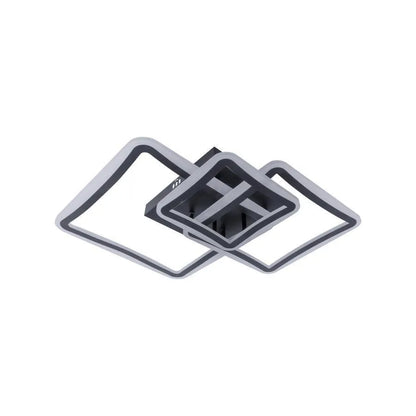 Lustre LED avec télécommande FARYDA 120W, 3 Carrés, Lumière Froide/Chaude/Neutre, Dimmable, Noir