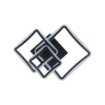 Lustre LED avec télécommande FARYDA 120W, 3 Carrés, Lumière Froide/Chaude/Neutre, Dimmable, Noir