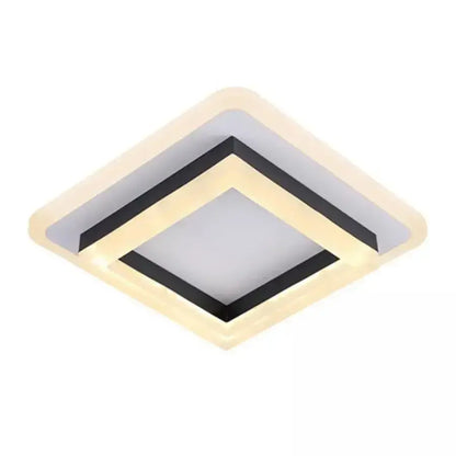 Lustre LED MODERNE 25W, Longueur 20 cm, Carré, Lumière Froid/Chaud/Neutre, Noir