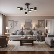 Lustre LED GALIOS 72W, 6 éléments, Lumière froide/chaude/neutre, Noir
