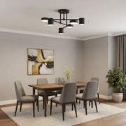 Lustre LED GALIOS 72W, 6 éléments, Lumière froide/chaude/neutre, Noir