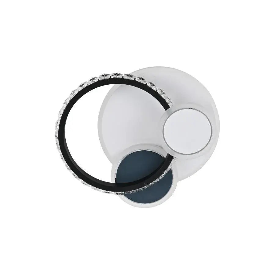 Lustre LED en cristal GELLA 48W, Rond, Lumière Froide/Chaude/Neutre, Noir Blanc