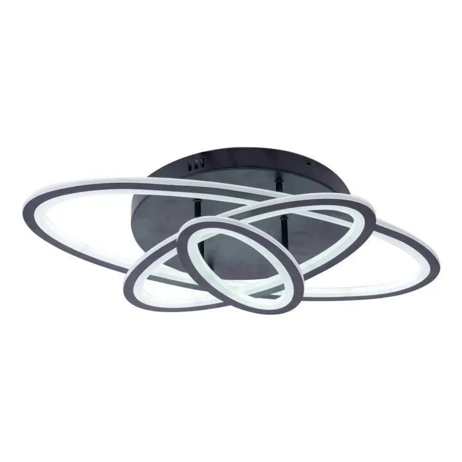 Lustre LED avec télécommande TIANA 83W, 3 Ellipse, Lumière Froide/Chaude/Neutre, Dimmable, Noir
