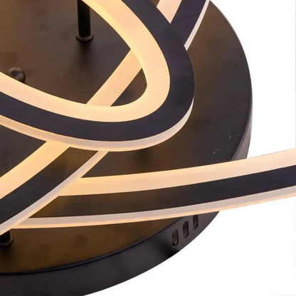 Lustre LED avec télécommande TIANA 83W, 3 Ellipse, Lumière Froide/Chaude/Neutre, Dimmable, Noir