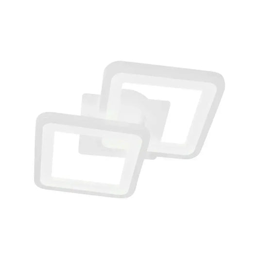 Lustre LED GIANI 26W, 2 Carrés, Lumière Froid/Chaud/Neutre, Blanc